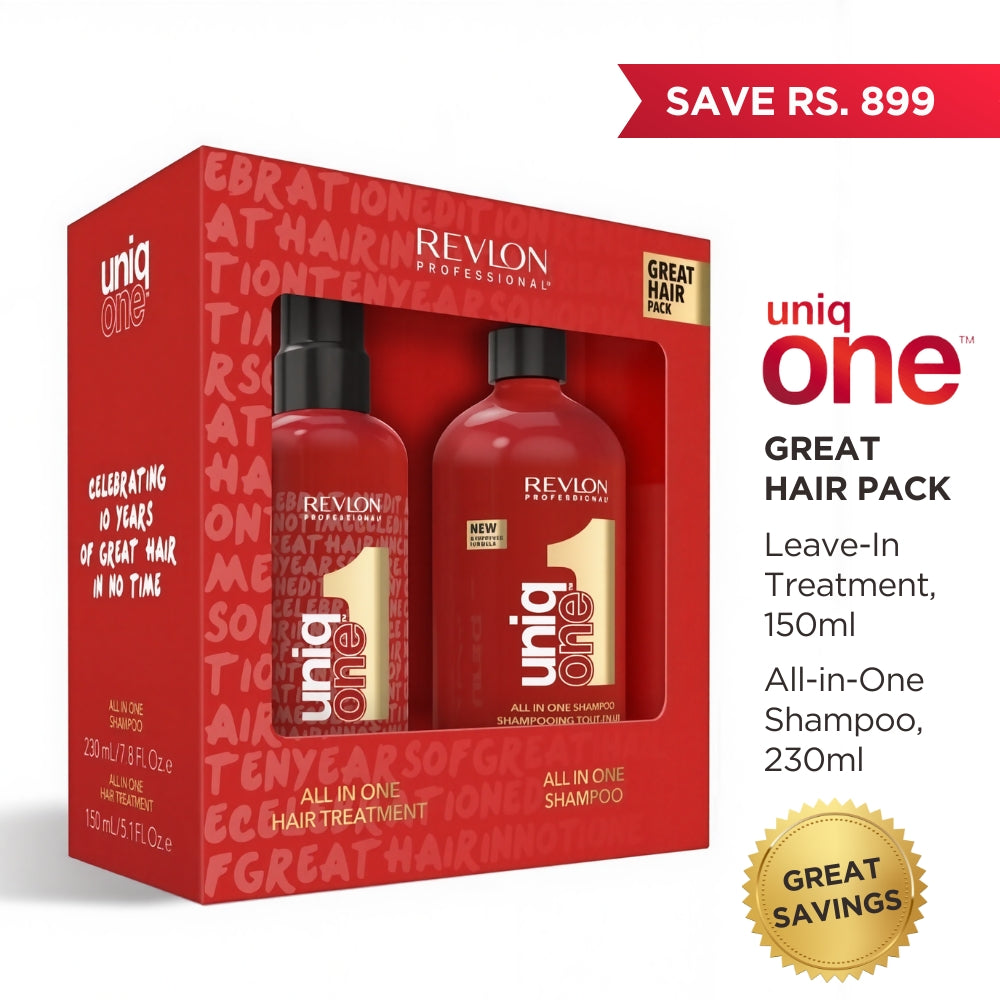 Revlon Professional UniqONE DUO-PACK All-in-One Leave-In Hair Treatment Classic Fragrance 150ml + Shampoo 230ml