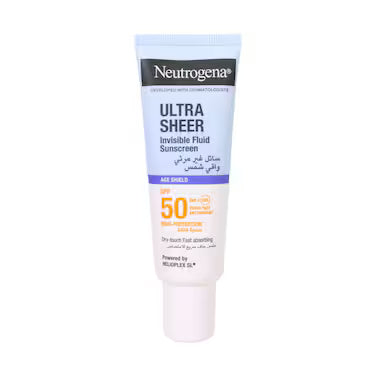 Neutrogena Ultra Sheer Invisible Fluid Sunscreen Age Shield SPF50 50ml