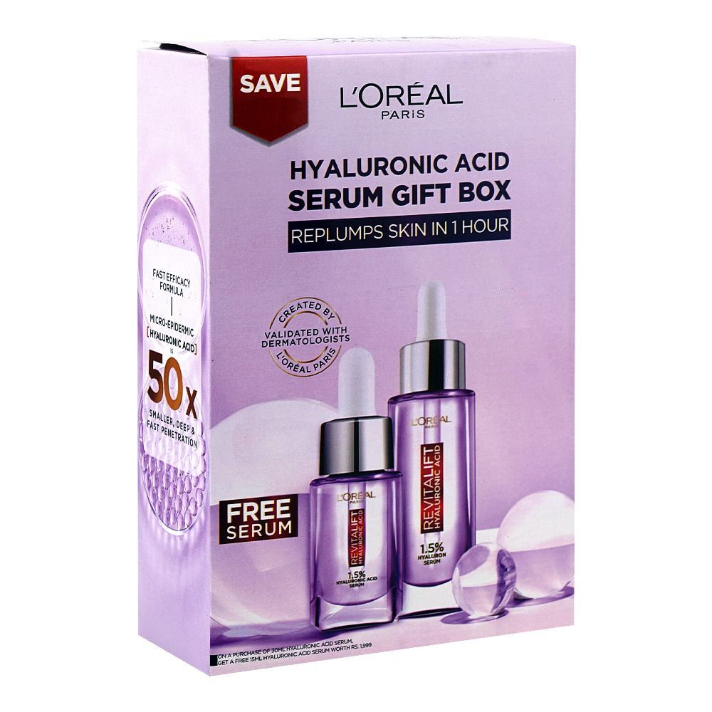 L'Oreal Paris Hyaluronic Acid Serum 30ML + HA 15ML FREE