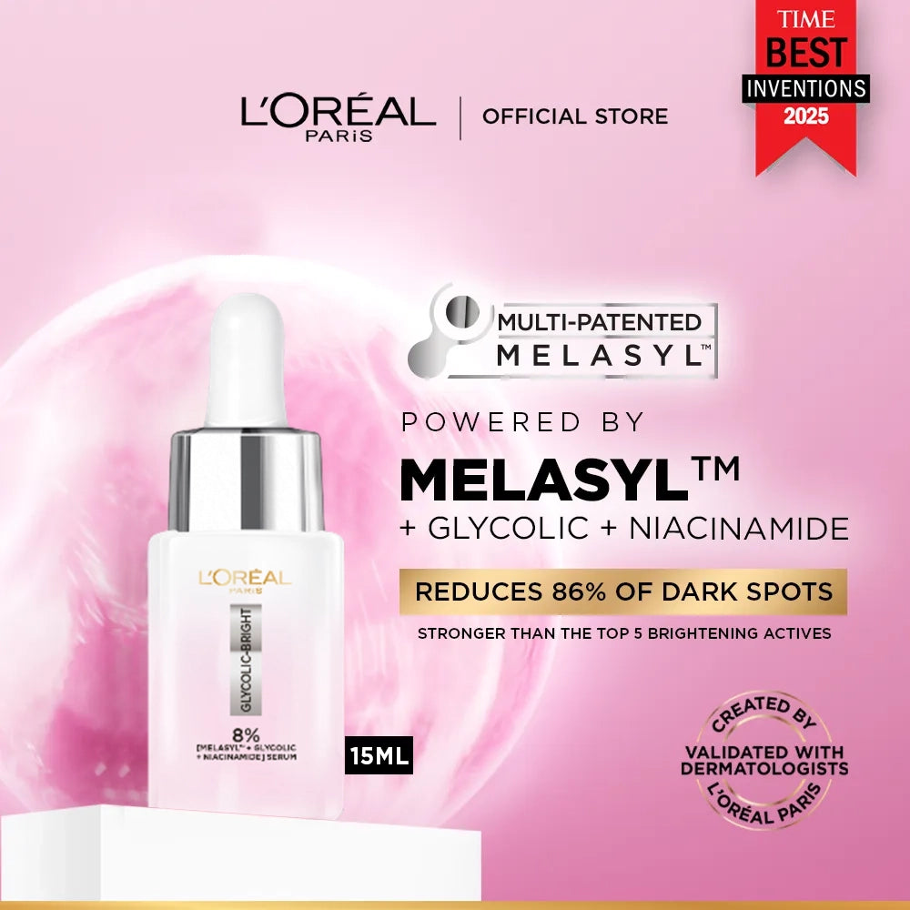 Loreal Paris Glycolic Bright 8% Face Serum 15ml