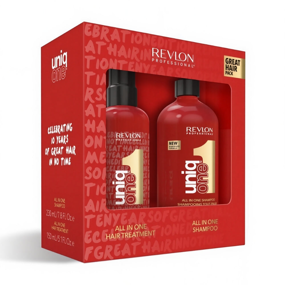 Revlon Professional UniqONE DUO-PACK All-in-One Leave-In Hair Treatment Classic Fragrance 150ml + Shampoo 230ml