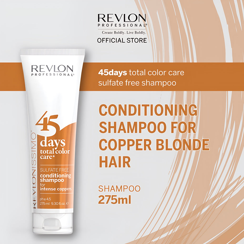 Revlon Professional Revlonissimo 45 Days Total Color Care Conditioning Shampoo - Intense Coppers - 275ml
