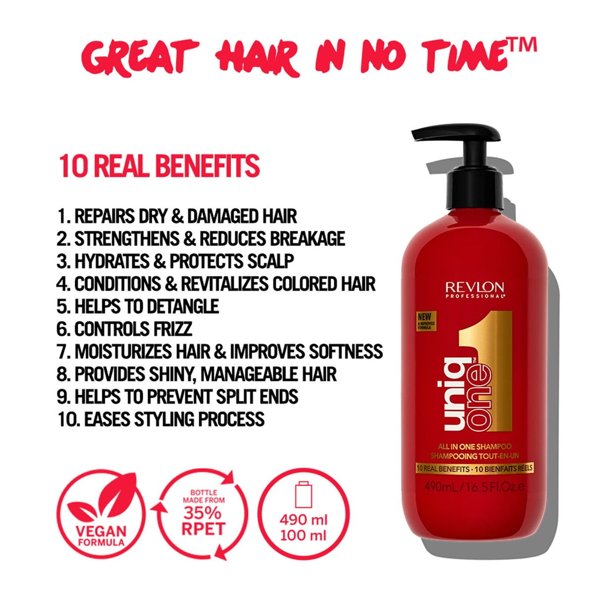 Revlon Professional UniqONE All-in-One Shampoo Classic Fragrance 490ml