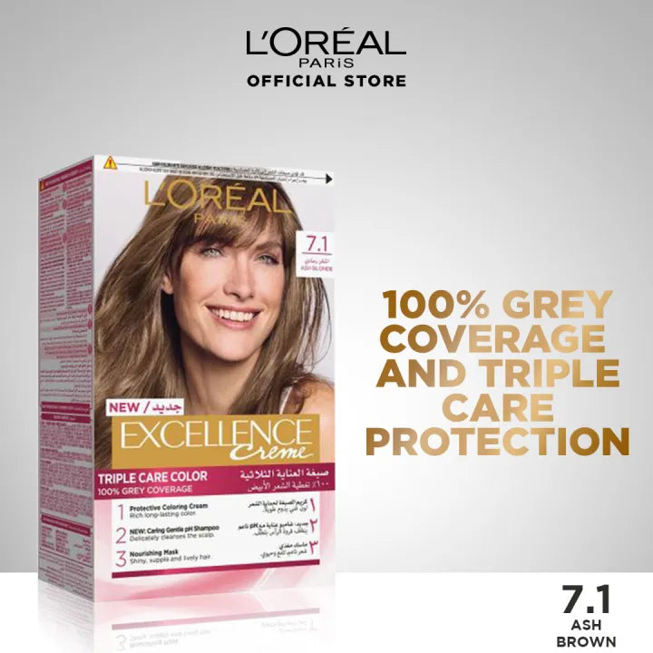 L'Oreal Paris Excellence Creme Hair Colour #7.1 Ash Blonde
