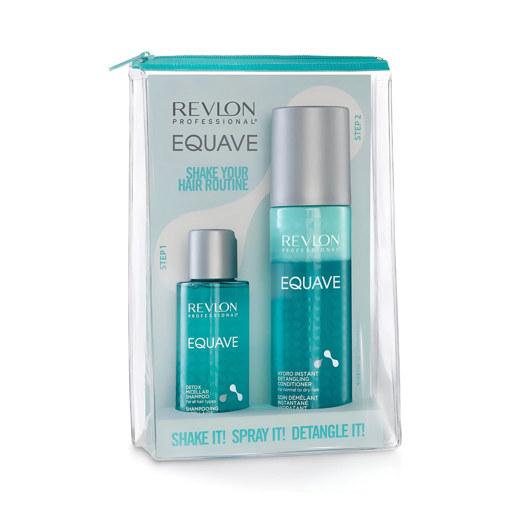 Revlon Professional EQUAVE Hydro Care Set: Deep Cleansing Detox Micellar Shampoo 100ml and Instant Detangling Conditioner 200ml