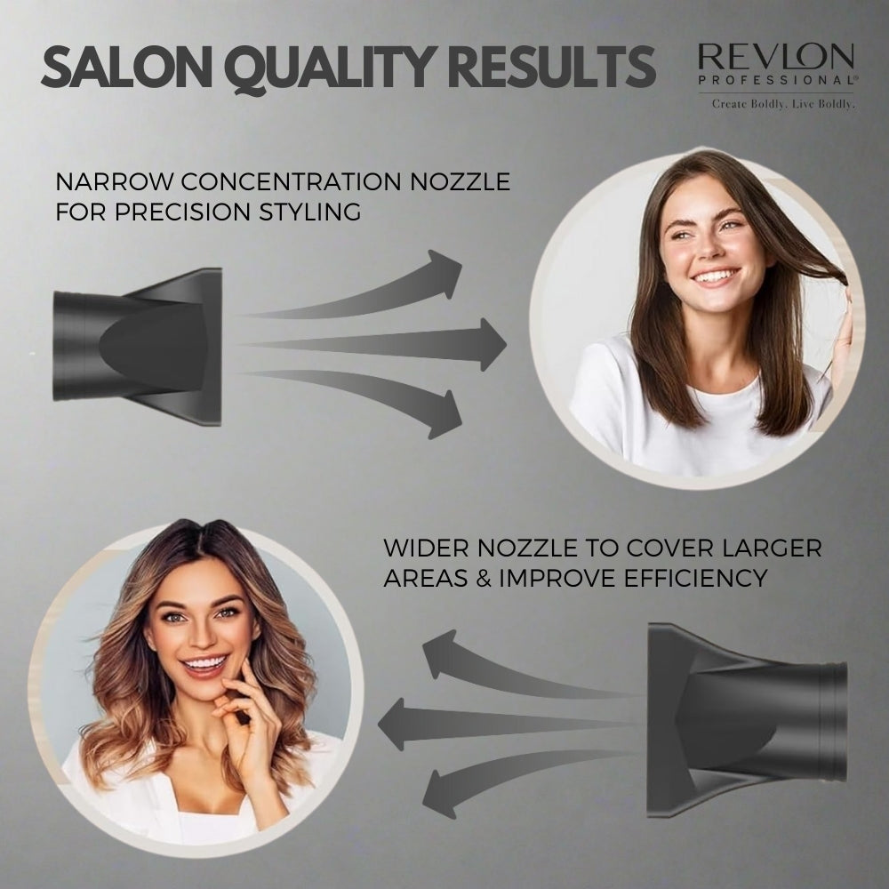 Revlon Professional Hair Dryer 2200W with 2 Styling Nozzles & Air Diffuser