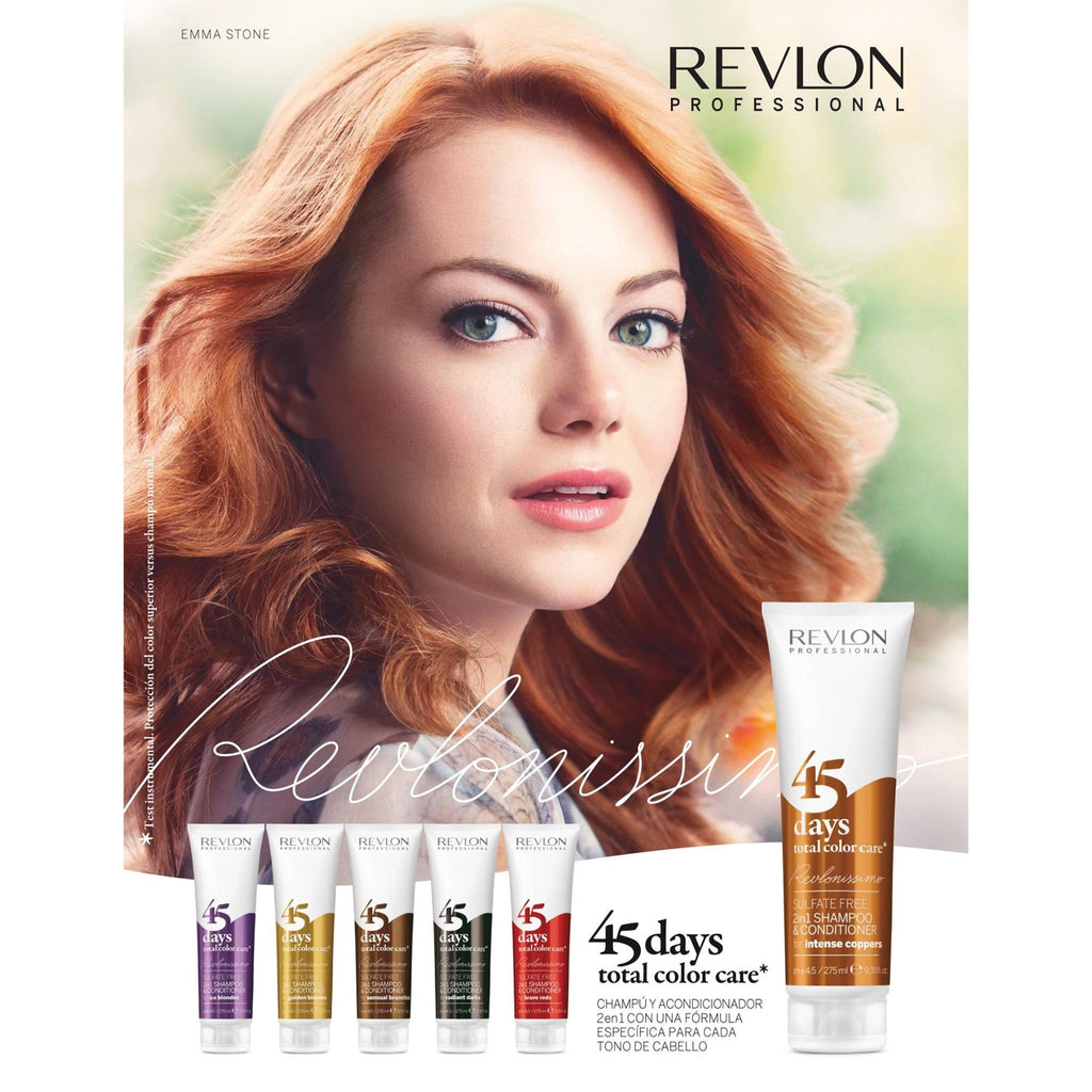 Revlon Professional Revlonissimo 45 Days Total Color Care Conditioning Shampoo - Intense Coppers - 275ml