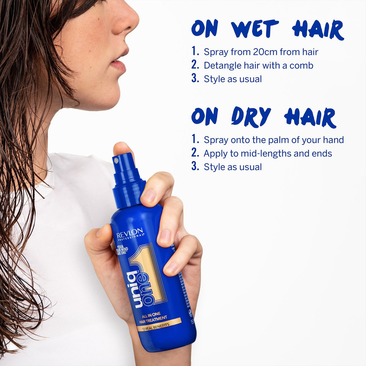 Revlon Professional UniqONE Repair Hair Spray Leave-In Treatment - 150ml - "All-in-One" 10 Benefits Hair Serum - Mental Wellness Edition