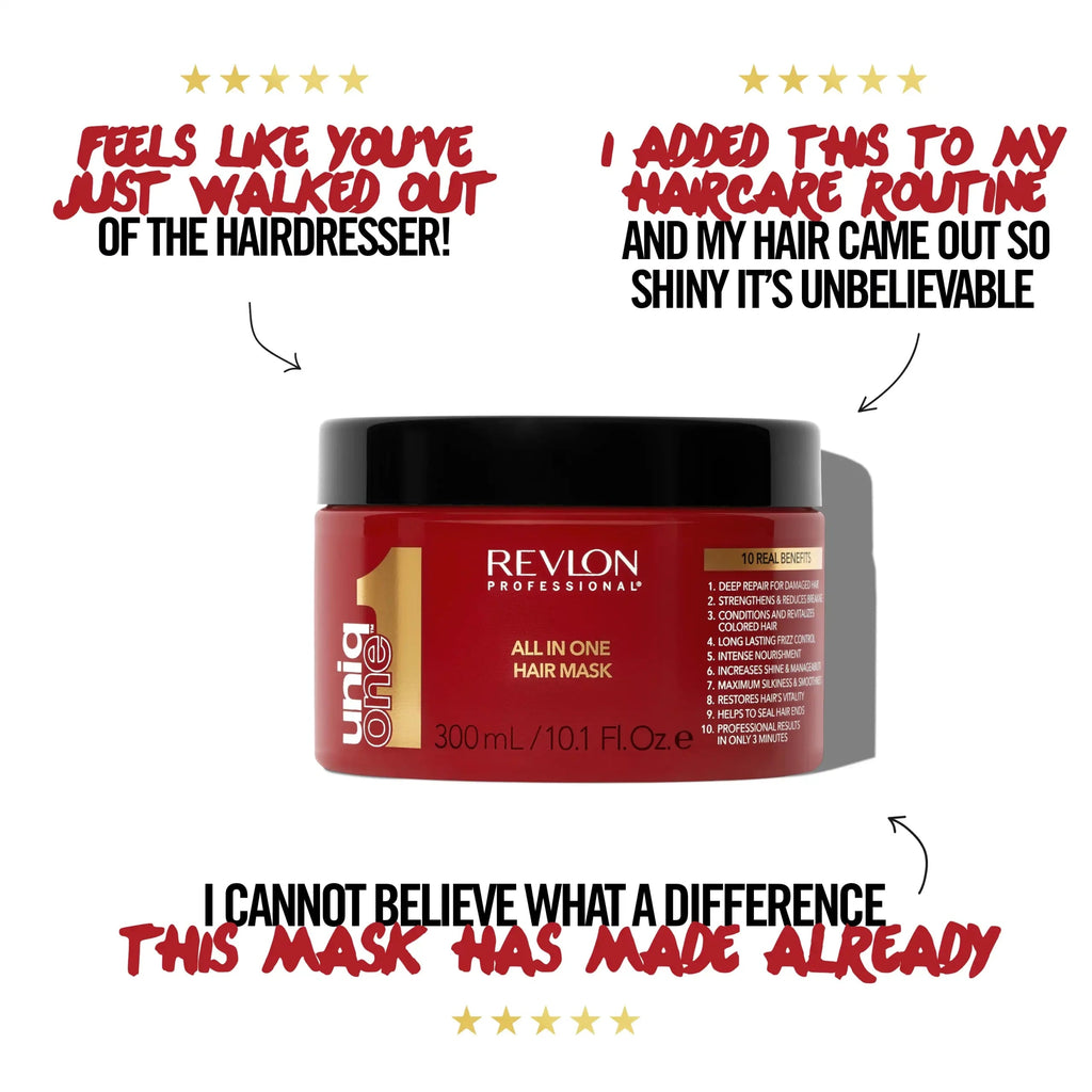 Revlon Professional UniqONE Repair Hair Treatment Mask - "All-in-One" 10 Benefits - 300ml