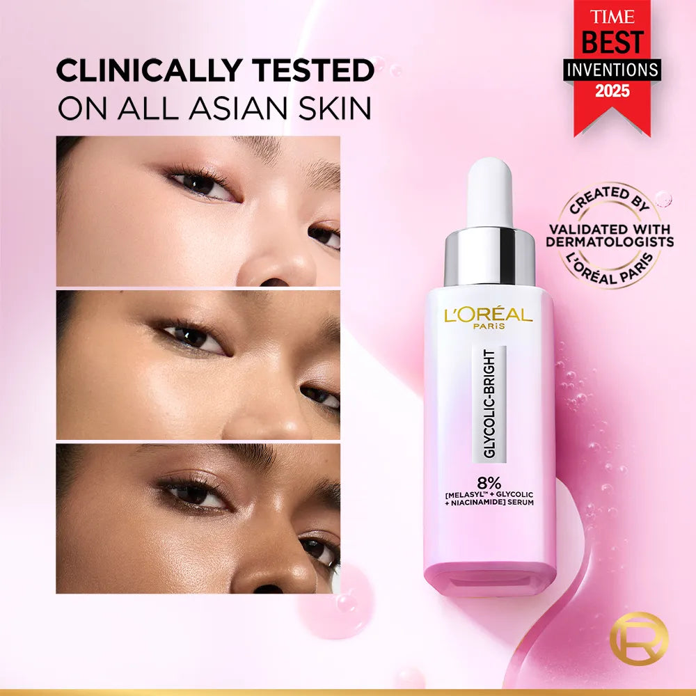 Loreal Paris Glycolic Bright 8% Face Serum 30ml