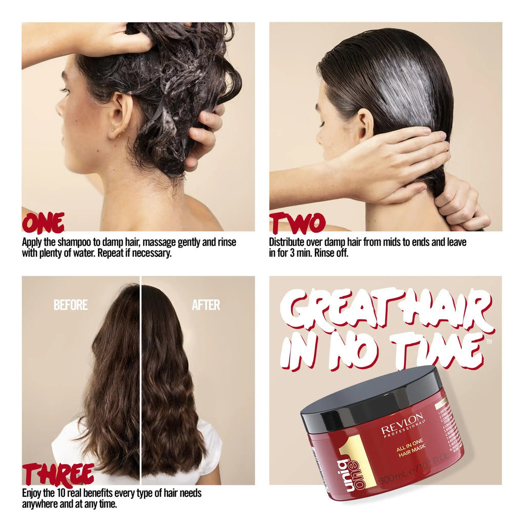Revlon Professional UniqONE Repair Hair Treatment Mask - "All-in-One" 10 Benefits - 300ml