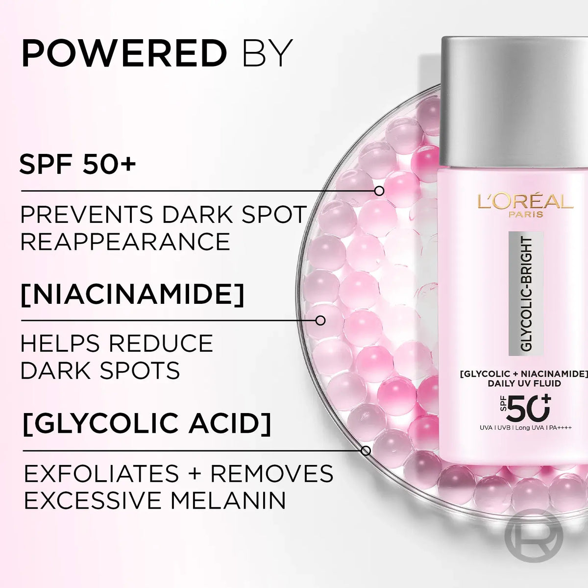 LOreal Glycolic Bright SPF 50+ UV Fluid: Anti-Dark Spot & Glowing Sunscreen