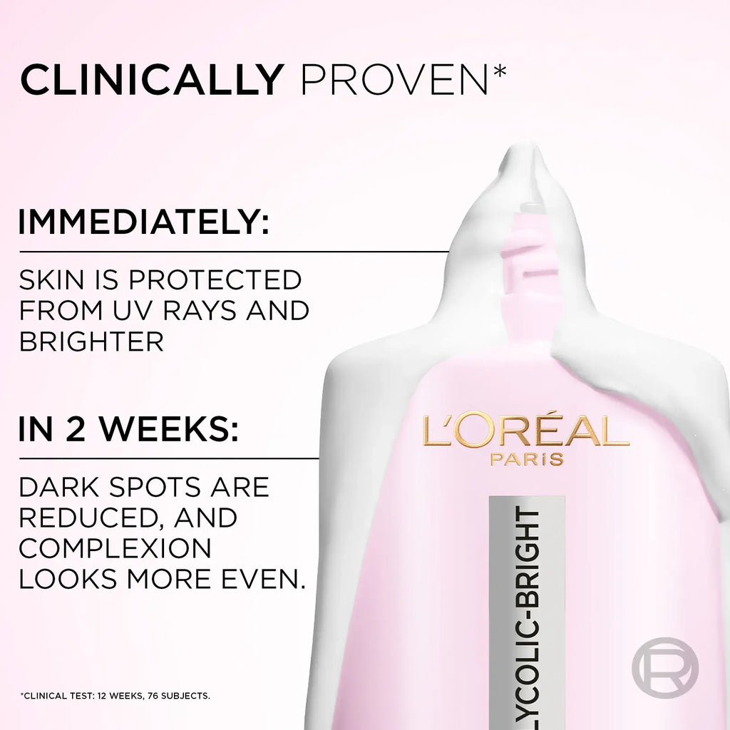 LOreal Glycolic Bright SPF 50+ UV Fluid: Anti-Dark Spot & Glowing Sunscreen