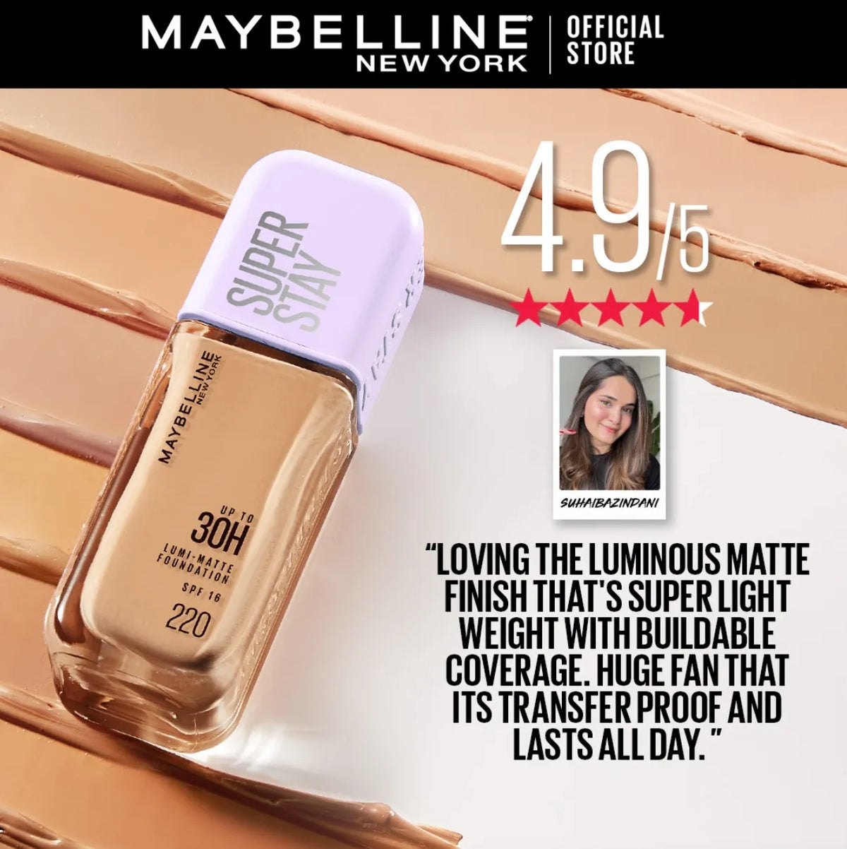 Maybelline New York Super Stay Lumi Matte Foundation - 18ml