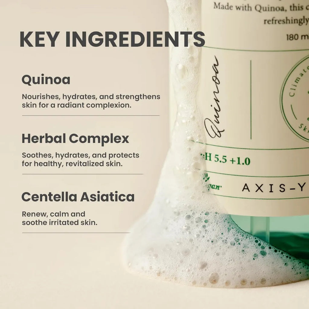 Axis-Y Quinoa One-Step Balanced Gel Cleanser - 180ml