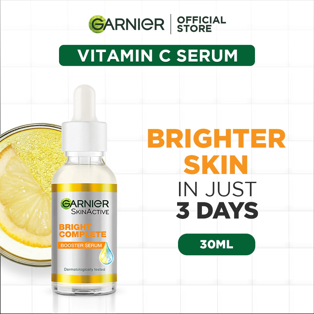 Garnier Bright Complete Vitamin C Booster Serum - 30ml +  Hydra Bomb Sakura Mask