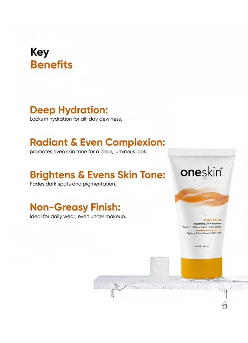 Oneskin Dewy Glow Brightening Gel Moisturizer 15ml - Travel Size