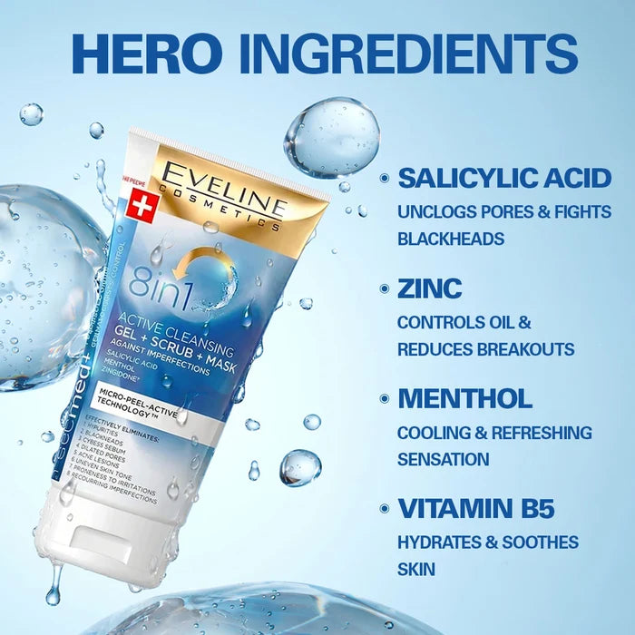 Eveline Facemed+ Cleansing Gel + Scrub + Mask - 150ml