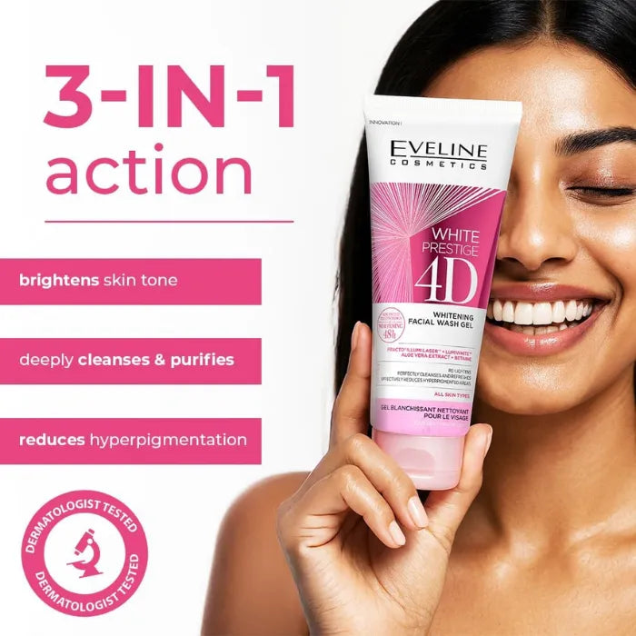 Eveline White Prestige 4D Facial Wash Gel - 200ml