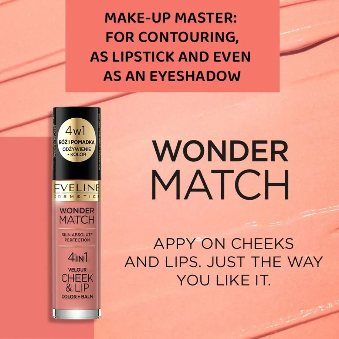 Eveline Wonder Match 4In1 Cheek & Lip Color Balm - 03