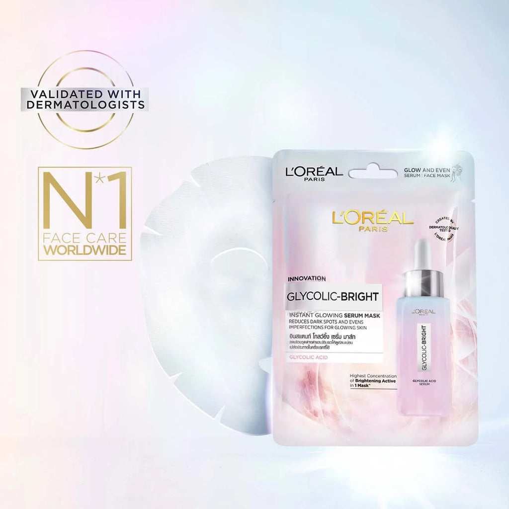 Loreal Paris Glycolic Bright Instant Glowing Serum Mask