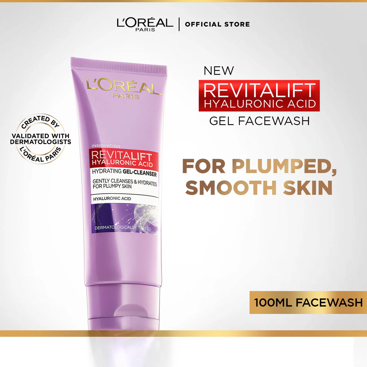 Loreal Paris - Revitalift Hyaluronic Acid Hydrating Gel Facewash 100ml