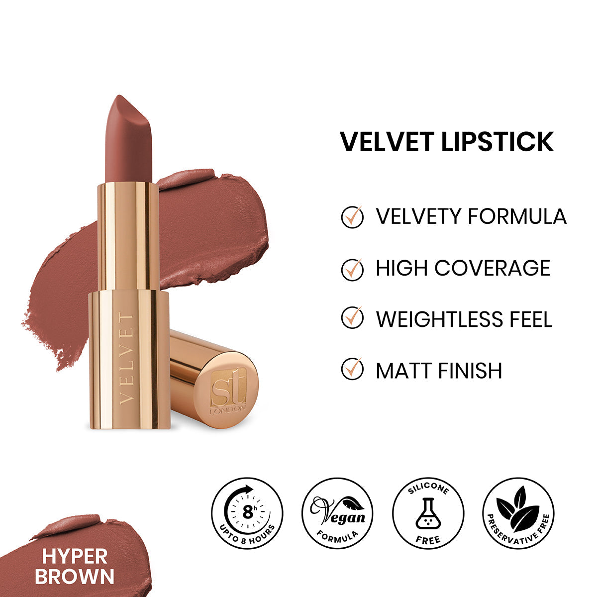 ST London Velvet Ultra Matt Lipstick - Hyper Brown