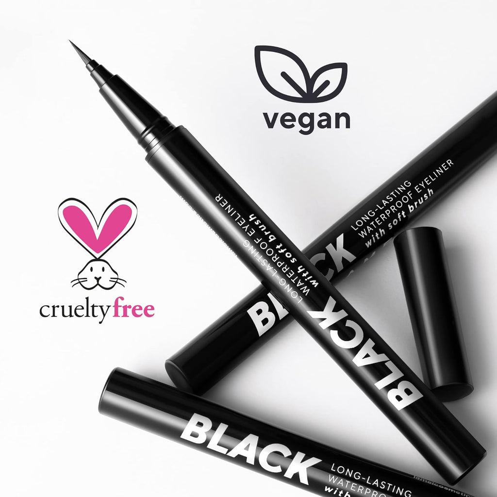 LAMEL Black Eyeliner with Soft Brush 401 Deep Black