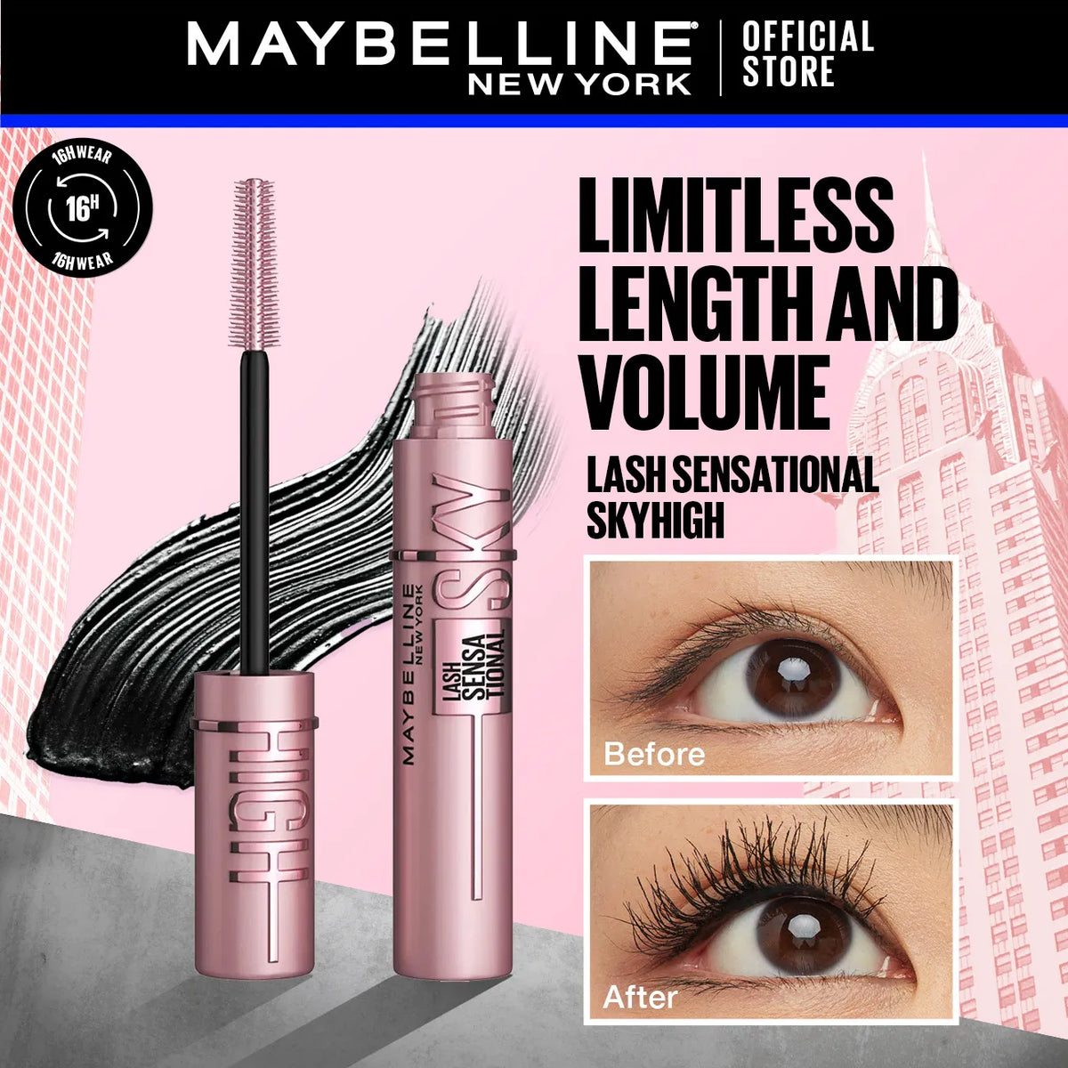 Maybelline Lash Sensational Sky High Waterproof Mascara - Very Black