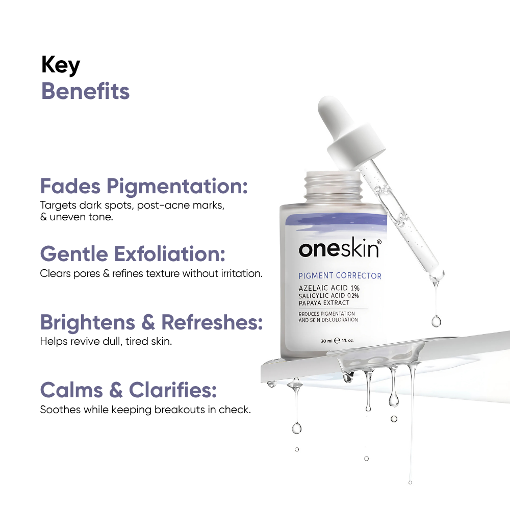 Oneskin Pigment Corrector Azelaic Acid 1%, Salicylic Acid 0.2%, Papaya Extract - 30ml