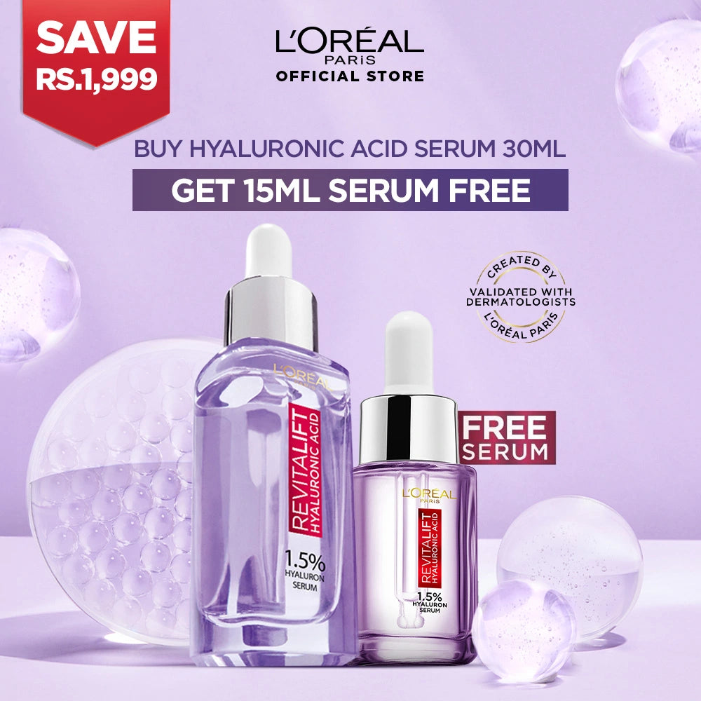 L'Oreal Paris Hyaluronic Acid Serum 30ML + HA 15ML FREE