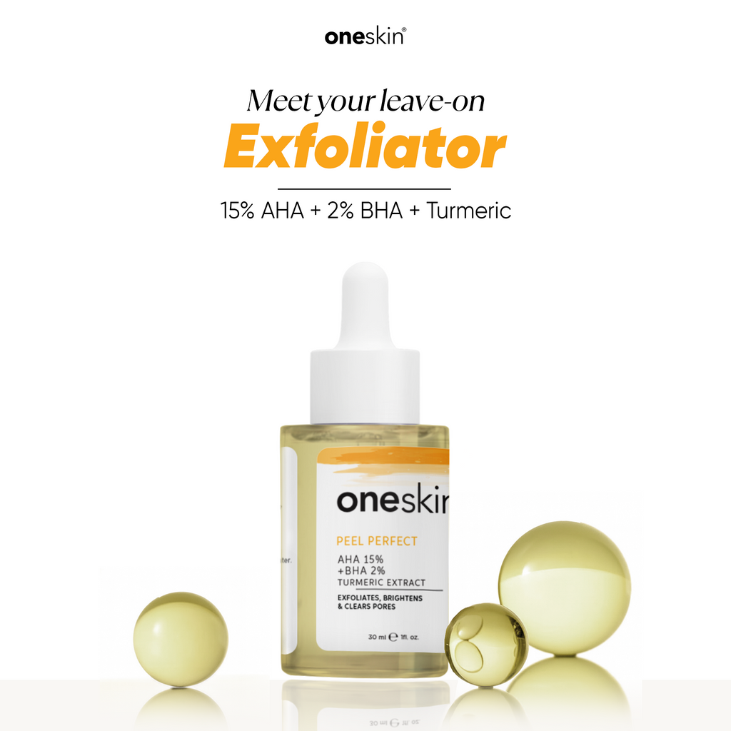Oneskin Peel Perfect AHA 15% + BHA 2%, Turmeric Extract - 30ml