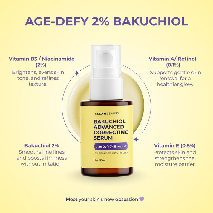 Klean Beauty Bakuchiol Advanced Correcting Serum - 30ml